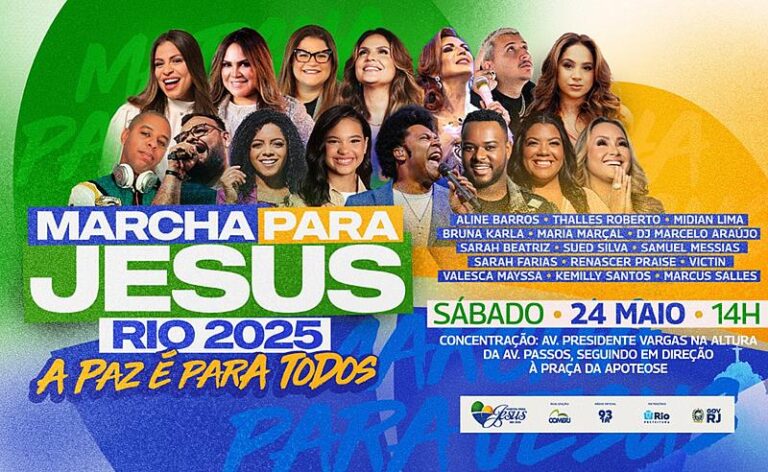 18ª edição da Marcha Para Jesus do Rio de Janeiro acontece no dia 24 de maio
