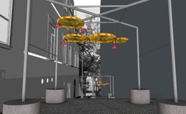 Instalação transforma Beco do Pinto em percurso sensorial inspirado na vitória-régia